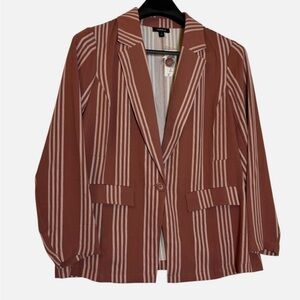 NEW Torrid Boyfriend Blazer Women's Plus Size 2X Rose Pink Striped MSRP$70